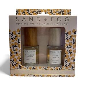 Sand + Fog “Pistachio & White Vanilla” Scented Oil  2 rollerballs 0.5 fl oz NWT